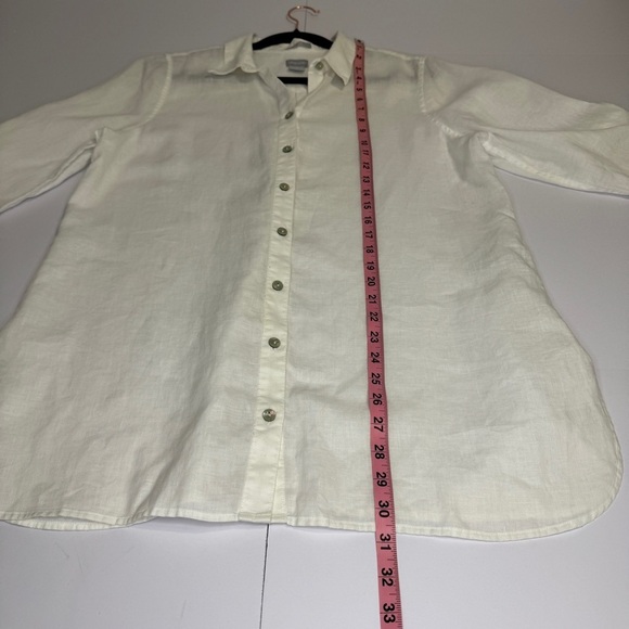 Chico’s No-Iron White Linen Button Down Shirt | Size 2 (US 12/14) - Picture 8 of 11